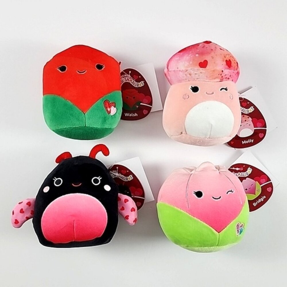 Squishmallows Original 4 x 8 Plush Toys Bundle Ladee Molly Bridgie Walsh Small